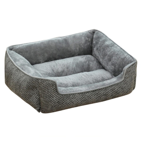 Polyester Linen Designed Dog Bed